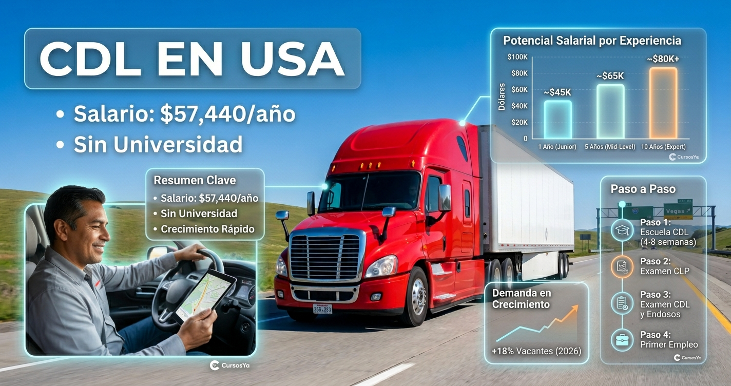 Certificación CDL en USA — cuánto gana un camionero latino y cómo obtenerla